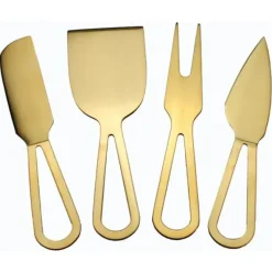 Flash Sale Titanium Plated Stainless Steel Cheese Knifes set/ 4 - cozylivehome.com | we sell a wide range of comfortable household items Shop All