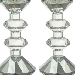 Flash Sale UK40723 Pair of Crystal Elegant Candlesticks 15.5 cm - cozylivehome.com | we sell a wide range of comfortable household items Shop All