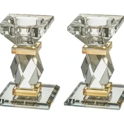 Online UK40843 Pair of Crystal Elegant Candlesticks 10 cm - cozylivehome.com | we sell a wide range of comfortable household items Shop All