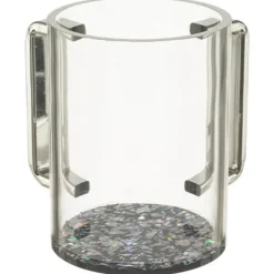 Sale UK40170 Perspex Clear Washing Cup 13 cm - Black Sparkles - cozylivehome.com | we sell a wide range of comfortable household items Shop All