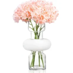 Flash Sale VAF-T-W-C-PE Vase FLower - Tall - White / Clear Peach - cozylivehome.com | we sell a wide range of comfortable household items Giftware
