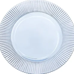 Best Sale VD-1309-BL Forest, Ribbed Glass Charger, Blue, 13" - cozylivehome.com | we sell a wide range of comfortable household items Shop All