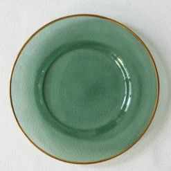 Outlet VD-PCH13-GR Green with Gold Rim, Glass Charger 13 - cozylivehome.com | we sell a wide range of comfortable household items Shop All