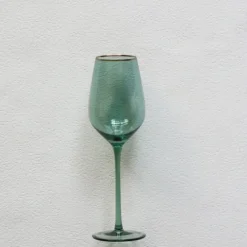 Online VD-P13-GR Vikko Decor - Platinum, Green with Gold Rim, Wine Glass, 13.5 oz - cozylivehome.com | we sell a wide range of comfortable household items Shop All
