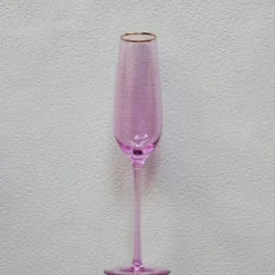 Hot VD-P8-LI Vikko Decor - Platinum, Lilac with Gold Rim, Champagne Flute Glass, 8.5 oz - cozylivehome.com | we sell a wide range of comfortable household items Shop All