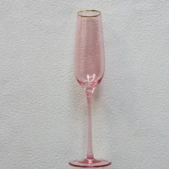 Shop VD-P8-PI Vikko Decor - Platinum, Pink with Gold Rim, Champagne Flute Glass, 8.5 oz - cozylivehome.com | we sell a wide range of comfortable household items Shop All
