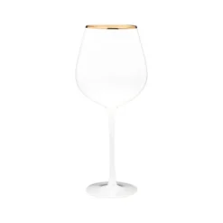 New VD-P27-WH Vikko Decor - Platinum, White with Gold Rim, Wine Glass, 27 oz - cozylivehome.com | we sell a wide range of comfortable household items Shop All
