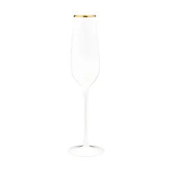 Outlet VD-P8-WH Vikko Decor - Platinum, White with Gold Rim, Champagne Flute Glass, 8.5 oz - cozylivehome.com | we sell a wide range of comfortable household items Shop All