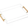 Best Vikko Serving - Acrylic Tray with Gold Handle, 14" X 20"x 2"H - cozylivehome.com | we sell a wide range of comfortable household items Giftware
