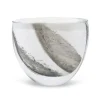 Hot VMV5000 White Glass Shallow Vase With Black Strokes, 6" - cozylivehome.com | we sell a wide range of comfortable household items Giftware