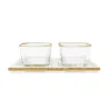 Best Sale VSD2870 2 Bowl Relish Dish on Tray with Gold Rim - cozylivehome.com | we sell a wide range of comfortable household items Giftware