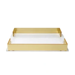 Shop VST4591 Acrylic Rect. Tray with Gold Sides, 17.75"L x 11.75"W - cozylivehome.com | we sell a wide range of comfortable household items Shop All