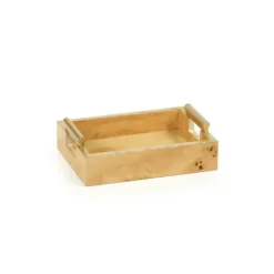 Cheap VT-1332 Leiden Burl Wood Rectangular All Purpose / Napkin Tray with Gold Handles - cozylivehome.com | we sell a wide range of comfortable household items Shop All
