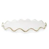 Hot VT4889 White Alabaster Oval Tray with Gold Ruffled Border - cozylivehome.com | we sell a wide range of comfortable household items Giftware