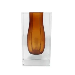 Online VV5049 Double Wall Crystal Bud Vase Amber Inner - cozylivehome.com | we sell a wide range of comfortable household items Giftware