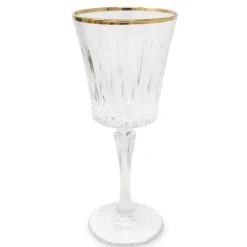 Clearance VWR4364 Set of 6 Water Glasses with Linear Design and Gold Rim - cozylivehome.com | we sell a wide range of comfortable household items Shop All