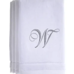 Sale W - Cotton velour monogram towel - White - cozylivehome.com | we sell a wide range of comfortable household items Giftware