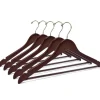 Fashion W010 Semi Curved Wooden Hangers, 17.5" Walnut-Gold - cozylivehome.com | we sell a wide range of comfortable household items Housewares