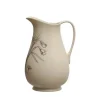 New White and Charcoal Stoneware Pitcher w/ Flower 64 oz - cozylivehome.com | we sell a wide range of comfortable household items Shop All