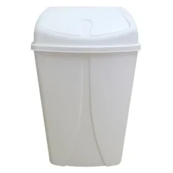 Fashion 1662White Plastic Swing Trash Bin 50 Liter, White - cozylivehome.com | we sell a wide range of comfortable household items Housewares