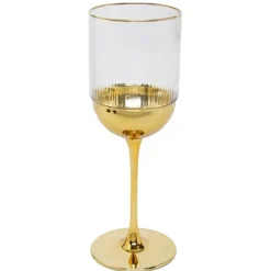 Fashion WIG3724 Wine Glasses with Gold Dipped Bottom - 2.75"D x 7.5"H - cozylivehome.com | we sell a wide range of comfortable household items Shop All