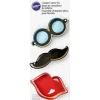 New Wilton 2308-3740 3-Piece Glasses, Mustach, Lips Cookie Cutter - cozylivehome.com | we sell a wide range of comfortable household items Shop All