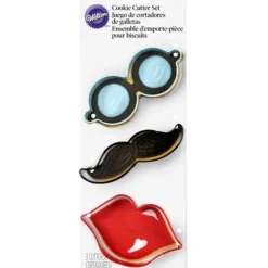 New Wilton 2308-3740 3-Piece Glasses, Mustach, Lips Cookie Cutter - cozylivehome.com | we sell a wide range of comfortable household items Shop All