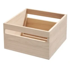Fashion Wood Handled Bin 10 x 10 x 6.25 - Natural - cozylivehome.com | we sell a wide range of comfortable household items Shop All