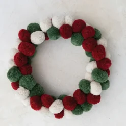 Shop Wool Pom Pom Wreath 18" - cozylivehome.com | we sell a wide range of comfortable household items Shop All