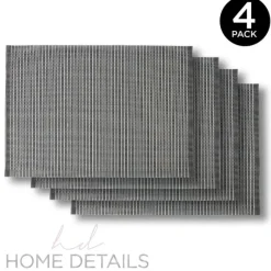 Shop Woven Look PVC Placemat 12X18 Inch - Grey - cozylivehome.com | we sell a wide range of comfortable household items Shop All