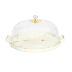 Cheap WPC2091 White Porcelain Cake Dome with Gold Design 11"D x 4.25"H (6" W/Design) - cozylivehome.com | we sell a wide range of comfortable household items Giftware