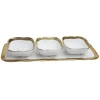 Clearance WPR2029 White & Gold Dip Set w Tray - cozylivehome.com | we sell a wide range of comfortable household items Giftware