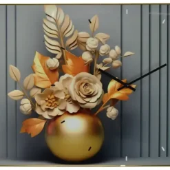 Cheap YK25 23.5X15.5 WALL CLOCK, BEIGE FLOWERS IN GOLD VASE - cozylivehome.com | we sell a wide range of comfortable household items Shop All