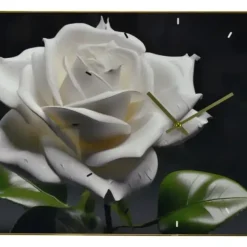 Online YK-21 23.5X15.5 WALL CLOCK, WHITE ROSE - cozylivehome.com | we sell a wide range of comfortable household items Shop All